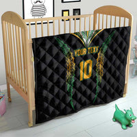 Custom Cook Islands Rugby League Quilt Tatau Tribal Pattern-Special Edition Black Color