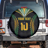Custom Cook Islands Rugby League Spare Tire Cover Tatau Tribal Pattern-Special Edition Black Color