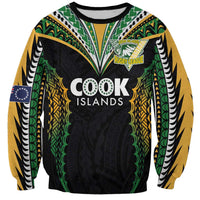 Custom Cook Islands Rugby League Sweatshirt Tatau Tribal Pattern-Special Edition Black Color