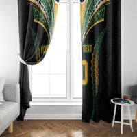 Custom Cook Islands Rugby League Window Curtain Tatau Tribal Pattern-Special Edition Black Color