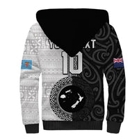 Custom Fiji and New Zealand Rugby Sherpa Hoodie Tapa Mix Maori Pattern