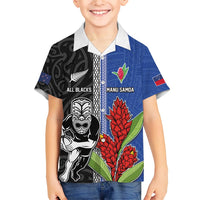 Custom Samoa and New Zealand Rugby Hawaiian Shirt Teuila Samoan and Maori Warrior LT03 - Polynesian Pride