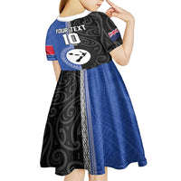 Custom Samoa and New Zealand Rugby Kid Short Sleeve Dress Teuila Samoan and Maori Warrior LT03 - Polynesian Pride