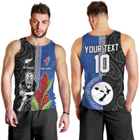 Custom Samoa and New Zealand Rugby Men Tank Top Teuila Samoan and Maori Warrior
