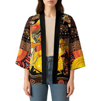 Personalized Australia and Papua New Guinea Together Kimono Kangaroo Aboriginal Art and Bird-of-paradise Oro Tribal Motifs - Polynesian Pride