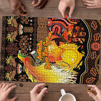 Australia and Papua New Guinea Together Puzzle Kangaroo Aboriginal Art and Bird-of-paradise Oro Tribal Motifs - Polynesian Pride