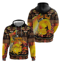 Personalized Australia and Papua New Guinea Together Zip Hoodie Kangaroo Aboriginal Art and Bird-of-paradise Oro Tribal Motifs - Polynesian Pride