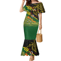 Personalized Chimpu Province Papua New Guinea Family Matching Mermaid Dress and Hawaiian Shirt Bird-of-paradise Art Tattoo and Melanesian Motifs - Polynesian Pride