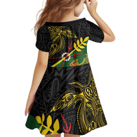 Personalized Chimpu Province Papua New Guinea Family Matching Off Shoulder Short Dress and Hawaiian Shirt Bird-of-paradise Art Tattoo and Melanesian Motifs - Polynesian Pride