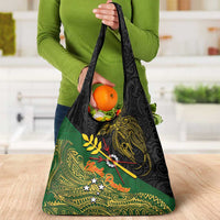 Chimpu Province Papua New Guinea Grocery Bag Bird-of-paradise Art Tattoo and Melanesian Motifs - Polynesian Pride