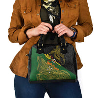 Chimpu Province Papua New Guinea Shoulder Handbag Bird-of-paradise Art Tattoo and Melanesian Motifs - Polynesian Pride