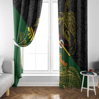 Chimpu Province Papua New Guinea Window Curtain Bird-of-paradise Art Tattoo and Melanesian Motifs - Polynesian Pride