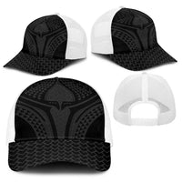 Hawaiian Kakau Art Tattoos Aquaman Style Baseball Net Cap Black Version - Polynesian Pride