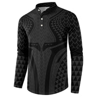 Hawaiian Kakau Art Tattoos Aquaman Style Button Sweatshirt Black Version - Polynesian Pride