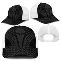 Hawaiian Kakau Art Tattoos Aquaman Style Mesh Trucker Cap Black Version LT03 - Polynesian Pride