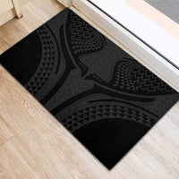 Hawaiian Kakau Art Tattoos Aquaman Style Rubber Doormat Black Version - Polynesian Pride