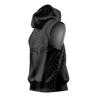 Hawaiian Kakau Art Tattoos Aquaman Style Sleeveless Hoodie Black Version - Polynesian Pride