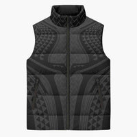 Hawaiian Kakau Art Tattoos Aquaman Style Sleeveless Puffer Jacket Black Version - Polynesian Pride