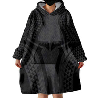 Hawaiian Kakau Art Tattoos Aquaman Style Wearable Blanket Hoodie Black Version - Polynesian Pride