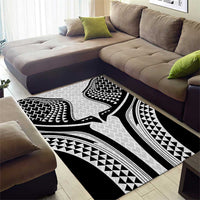 Hawaiian Kakau Art Tattoos Aquaman Style Area Rug White Version - Polynesian Pride
