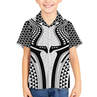 Hawaiian Kakau Art Tattoos Aquaman Style Family Matching Short Sleeve Bodycon Dress and Hawaiian Shirt White Version - Polynesian Pride