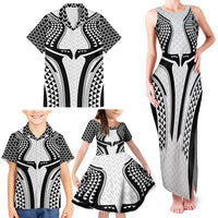 Hawaiian Kakau Art Tattoos Aquaman Style Family Matching Tank Maxi Dress and Hawaiian Shirt White Version - Polynesian Pride