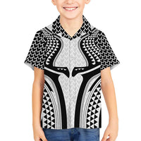 Hawaiian Kakau Art Tattoos Aquaman Style Kid Hawaiian Shirt White Version - Polynesian Pride