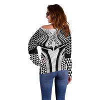 Hawaiian Kakau Art Tattoos Aquaman Style Off Shoulder Sweater White Version - Polynesian Pride