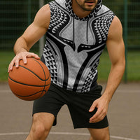 Hawaiian Kakau Art Tattoos Aquaman Style Sleeveless Hoodie White Version - Polynesian Pride