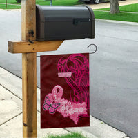 Custom Polynesia Breast Cancer Garden Flag Butterfly and Flowers Ribbon Maori Tattoo Ethnic Red Style LT03 - Polynesian Pride