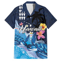 Hawaiian Honu Honi Ihu Family Matching Off Shoulder Maxi Dress and Hawaiian Shirt With Plumeria and Kakau Art Pattern