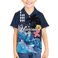 Hawaiian Honu Honi Ihu Family Matching Tank Maxi Dress and Hawaiian Shirt With Plumeria and Kakau Art Pattern
