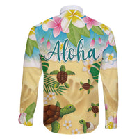 Aloha Turtle Family on The Beach Family Matching Puletasi and Hawaiian Shirt with Hawaiian Colorful Plumeria LT03 - Polynesian Pride