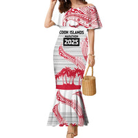 Cook Islands Marathon 2025-Pursuit in Paradise Family Matching Mermaid Dress and Hawaiian Shirt Red Color LT03 Mom's Dress Red - Polynesian Pride
