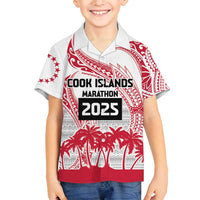 Cook Islands Marathon 2025-Pursuit in Paradise Family Matching Tank Maxi Dress and Hawaiian Shirt Red Color LT03 Son's Shirt Red - Polynesian Pride
