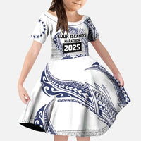 Cook Islands Marathon 2025-Pursuit in Paradise Family Matching Long Sleeve Bodycon Dress and Hawaiian Shirt Blue Color LT03 Daughter's Dress Blue - Polynesian Pride
