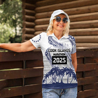 Cook Islands Marathon 2025-Pursuit in Paradise Women Polo Shirt Blue Color
