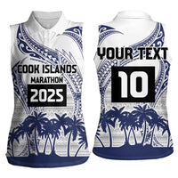 Cook Islands Marathon 2025-Pursuit in Paradise Women Sleeveless Polo Shirt Blue Color LT03 - Polynesian Pride