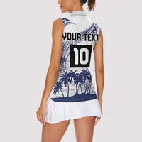 Cook Islands Marathon 2025-Pursuit in Paradise Women Sleeveless Polo Shirt Blue Color LT03 - Polynesian Pride