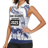 Cook Islands Marathon 2025-Pursuit in Paradise Women Sleeveless Polo Shirt Blue Color LT03 - Polynesian Pride