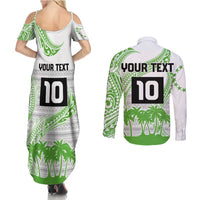 Cook Islands Marathon 2025-Pursuit in Paradise Couples Matching Summer Maxi Dress and Long Sleeve Button Shirt Green Color LT03 - Polynesian Pride