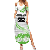 Cook Islands Marathon 2025-Pursuit in Paradise Family Matching Summer Maxi Dress and Hawaiian Shirt Green Color LT03 Mom's Dress Green - Polynesian Pride