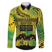 Cook Islands Marathon 2025-Pursuit in Paradise Family Matching Mermaid Dress and Hawaiian Shirt Special Edition LT03 Dad's Shirt - Long Sleeve Yellow-Green - Polynesian Pride