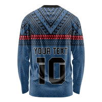 Custom Toa Samoa Rugby Long Sleeve Shirt Samoan Warrior Ula Fala Tribal Pattern LT03