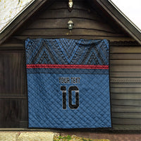 Custom Toa Samoa Rugby Quilt Samoan Warrior Ula Fala Tribal Pattern