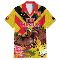 Custom Papua New Guinea Rugby Hawaiian Shirt Bird of Paradise and Hibiscus Polynesian Pattern Yellow Color LT03 Yellow - Polynesian Pride