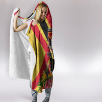 Custom Papua New Guinea Rugby Hooded Blanket Bird of Paradise and Hibiscus Polynesian Pattern Yellow Color