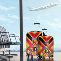 Custom Papua New Guinea Rugby Luggage Cover Bird of Paradise and Hibiscus Polynesian Pattern Yellow Color