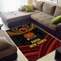 Papua New Guinea Bird-of-Paradise Area Rug Coat of Arms and Tribal Patterns