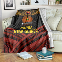 Papua New Guinea Bird-of-Paradise Blanket Coat of Arms and Tribal Patterns LT03 Black - Polynesian Pride